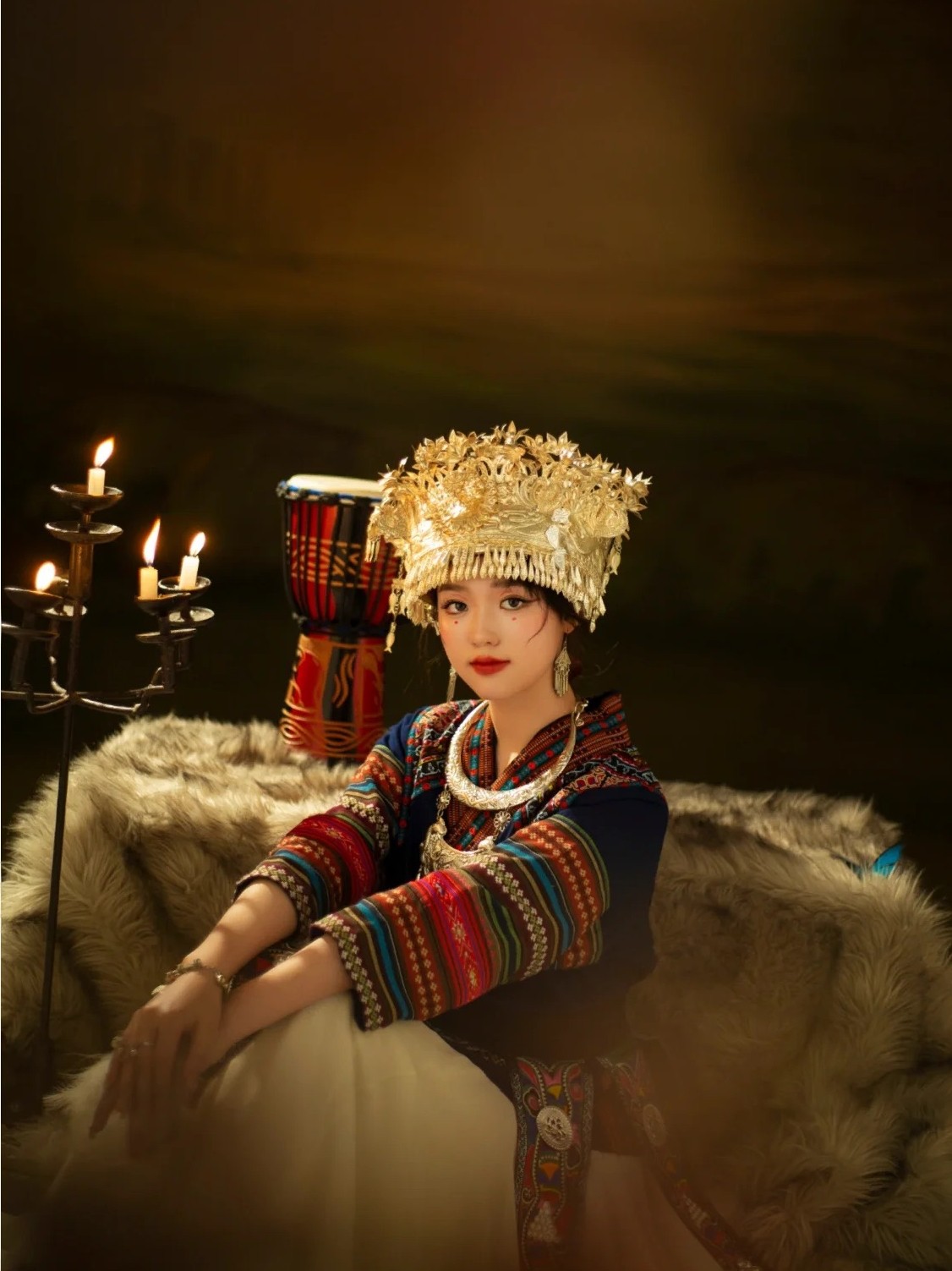 少数民族苗族服装民族风苗疆少女套装头饰项圈土家族旅拍舞台装新,淘宝优惠券,粉丝福利购,淘宝优惠卷