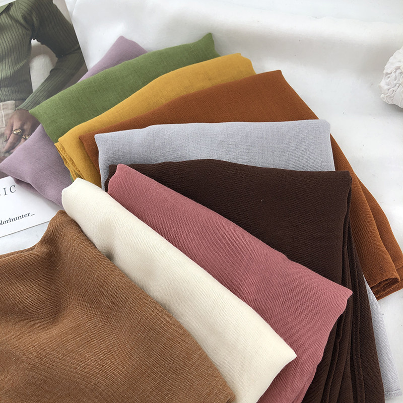 森系文艺黑色灰色短款纯色薄棉麻围巾女春秋冬季护颈椎保暖小围脖,淘宝优惠券,粉丝福利购,淘宝优惠卷