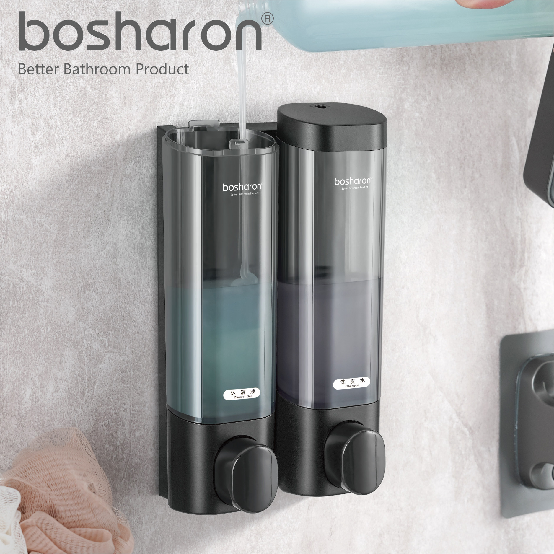 免打孔皂液器壁挂式卫生间洗手液盒按压宾馆洗发水沐浴露盒挂墙,淘宝优惠券,粉丝福利购,淘宝优惠卷