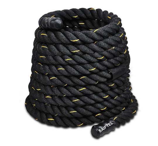 Battle rope for home use with middle sheath for throwing rope to reduce fat and arm strength