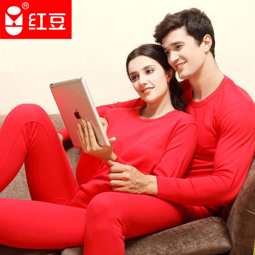 红豆内衣套装圆领男士100%纯棉秋衣秋裤低领全棉毛衫中领半高领 - 图0