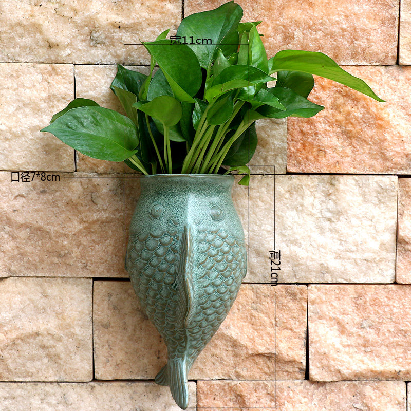 壁挂墙上陶瓷花盆阳台客厅墙上装饰品垂吊绿萝铜钱草悬式多肉水培,淘宝优惠券,粉丝福利购,淘宝优惠卷