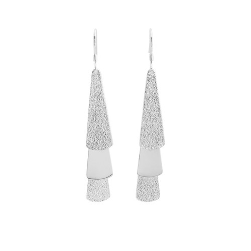 空岛蓝925银文艺新中式复古风扇片耳环优雅气质民族风耳坠耳夹女 - 图3