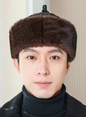 皇帝帽加厚地主帽乾隆帽子男贝勒爷仿水貂毛帽子满族王爷帽蒙古帽