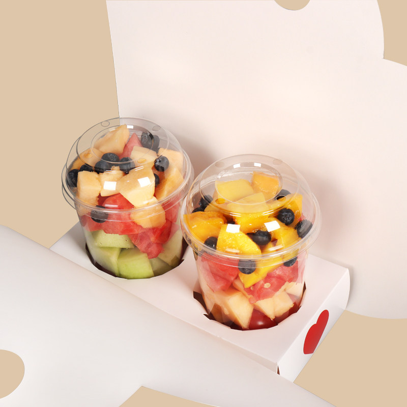 辛晟高档网红果切杯手提纸卡盒一次性水果店外卖鲜果切打包水果杯,淘宝优惠券,粉丝福利购,淘宝优惠卷