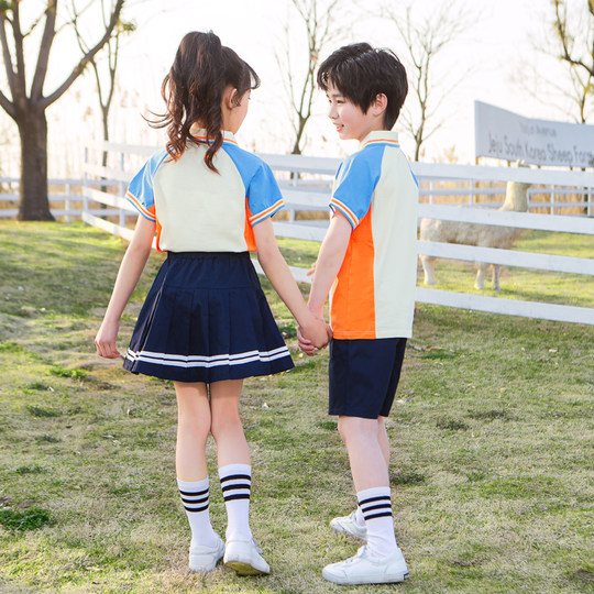 幼儿园园服夏装纯棉英伦风六一儿童班服小学生短袖校服夏季套装