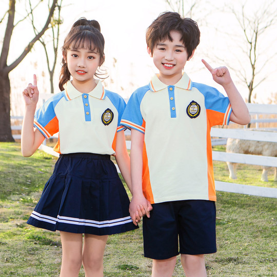 幼儿园园服夏装纯棉英伦风六一儿童班服小学生短袖校服夏季套装