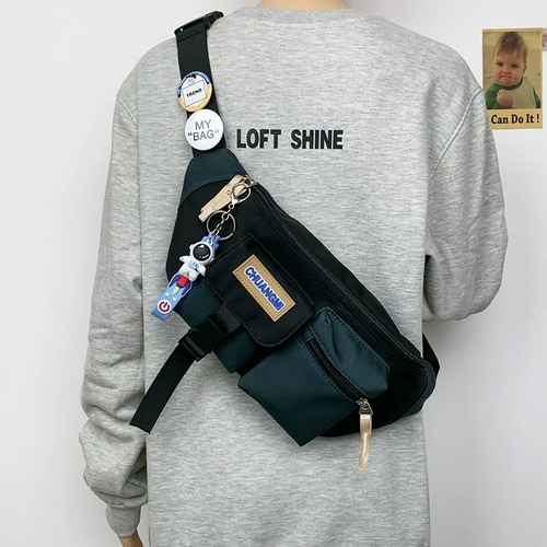 Нагрудная сумка подходит для мужчин и женщин, трендовая сумка через плечо, сумка на одно плечо, японский рюкзак, мобильный телефон для отдыха, поясная сумка