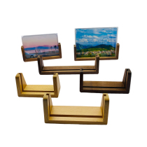 New Modern Brief Beech Wood Black Walnuts U Shape Solid Wood Photo Frame Base 567810 Inch Creative Acrylic Pendulum Table