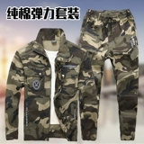 Хлопковый эластичный осенний камуфляжный износостойкий комбинезон, защита от ожогов