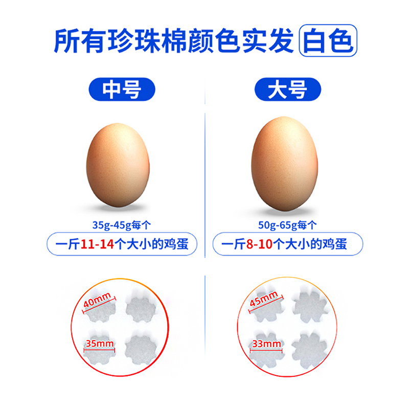 珍珠棉鸡蛋托50枚包装礼盒防摔快递邮寄专用防震泡沫箱子大号定制 - 图0