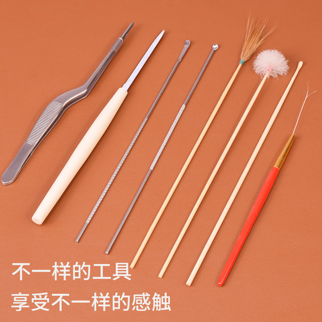 ເຄື່ອງມືເກັບຫູ 8 ຊິ້ນ quill stick tweezers set