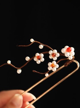 梅花花朵中国风发簪头饰