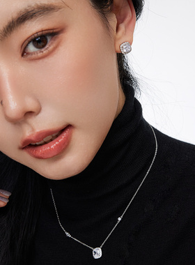 朝慕newmoon/方糖套装/高级感项链耳钉女925纯银饰品气质通勤配饰