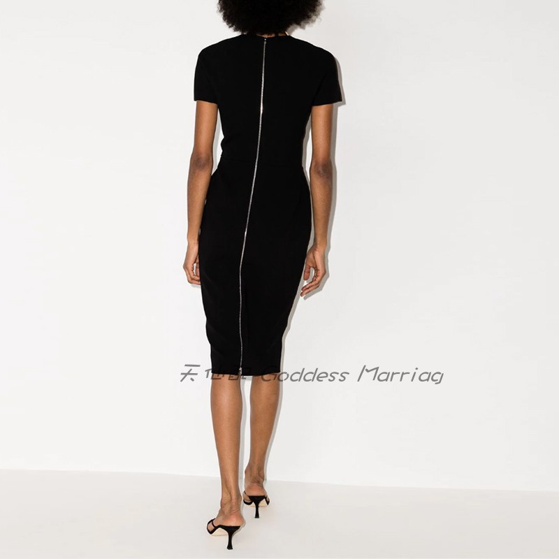 晚礼服显瘦短款时尚年会派对平时可穿宴会晚装小礼服修身连衣裙女 - 图0