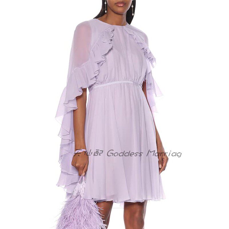 晚礼服雪纺短裙时尚伴娘姐妹小礼服生日派对年会宴会连衣裙气质女