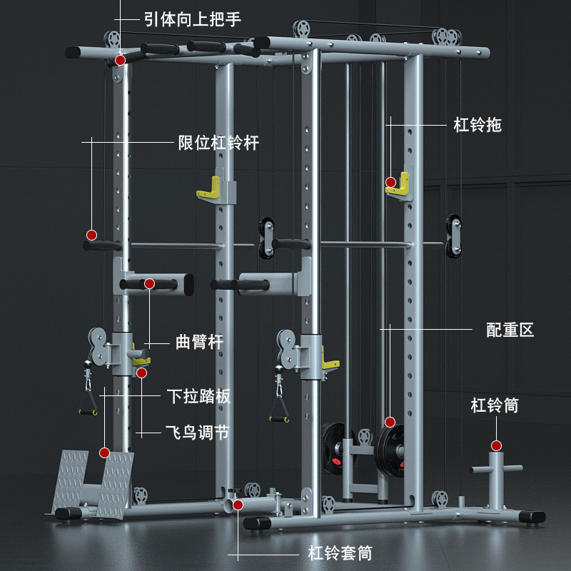 龙门架健身器材家用小飞鸟训练器高位扩胸套装豪华自由框式深蹲架