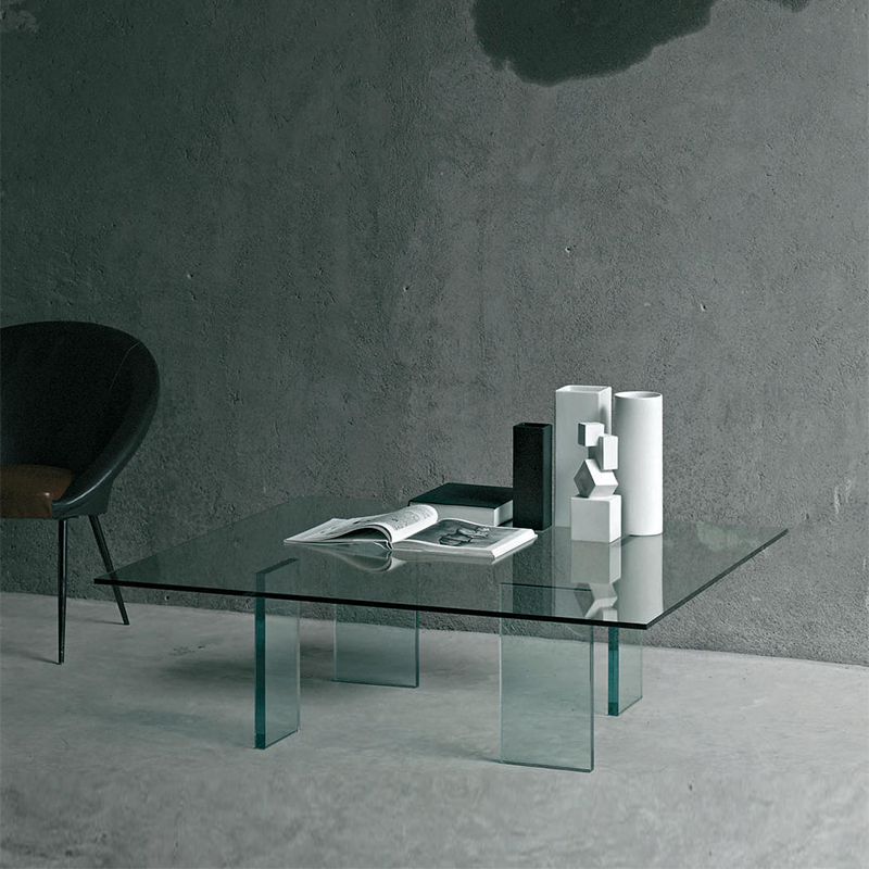 GLAS ITALIA GLAS TABLE 1976系列超强透明钢化玻璃茶几 - 图0