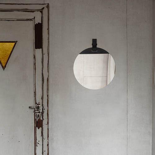 Ferm LIVING Enter 系列皮革圆形浴室挂镜墙面镜 北欧丹麦进口 - 图0