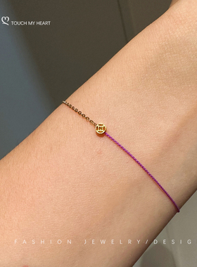 原创女999足金+18k金半链手绳