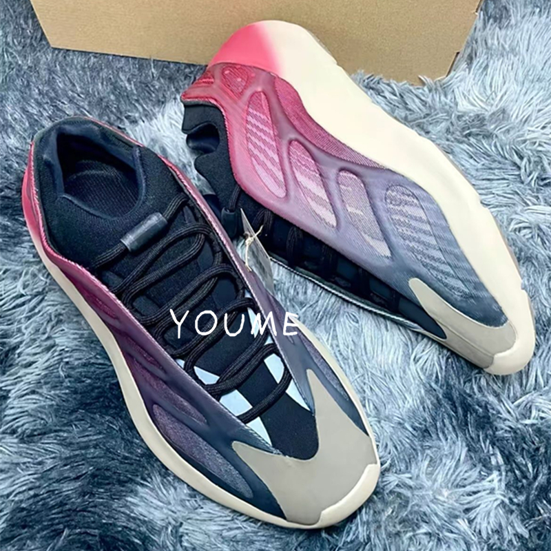 Adidas Yeezy 700v3 蓝粉渐变 霓虹 椰子男女休闲跑步鞋 GW1814 - 图0