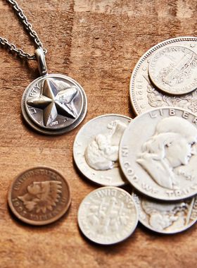 幸运五角星坠子古纯银项链