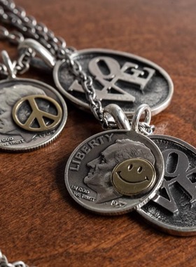 North Works Love & Peace 爱与和平 手工制 男女银制项链  N-637