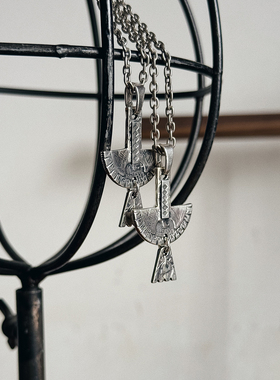 North Works 日本匠人手工银币制作 复古印第安飞鸟吊坠男女项链