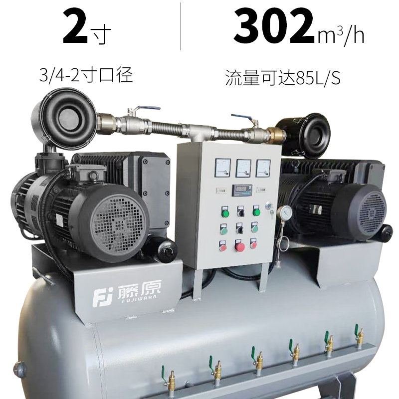 藤原真空机组全自动大流量工业用真空泵智能抽真空系统工厂负压站