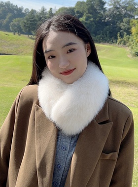 冬季毛领围脖韩版女磁扣狐狸毛