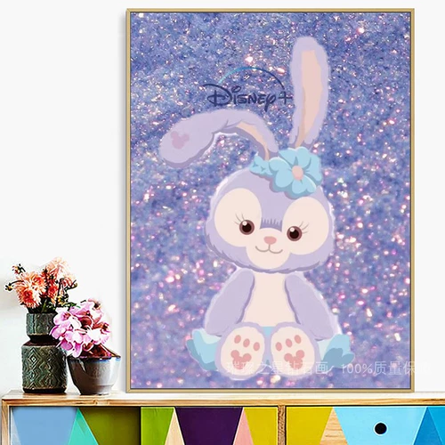 Бриллиантовая живопись 5D липкий бриллиант -мультфильм звезда спальня Симпатичная кролик 2024 Новый детский Dot Diamond Cross Stitch
