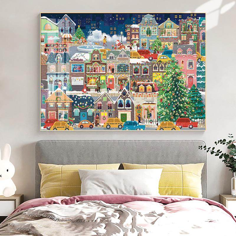 圣诞节礼物钻石画新款满钻2025客厅小幅雪景城堡5d手工粘钻十字绣,淘宝优惠券,粉丝福利购,淘宝优惠卷