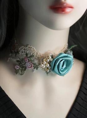 原创项链复古花朵颈链少女心锁骨链清新ins风2025甜美小众项饰女