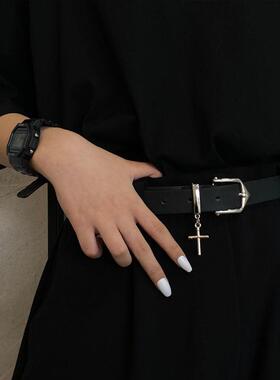 韩版ins原宿风复古个性黑色皮带百搭裤带简约学生腰带装饰男女潮
