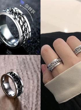 开啤酒戒指网红爆款女ins不褪色嘻哈风情创意百搭项链旋转指环