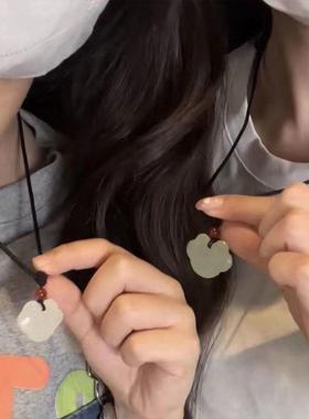 平安扣项链女闺蜜锁骨链in学生小众设计手工编织绳情侣男吊坠礼物