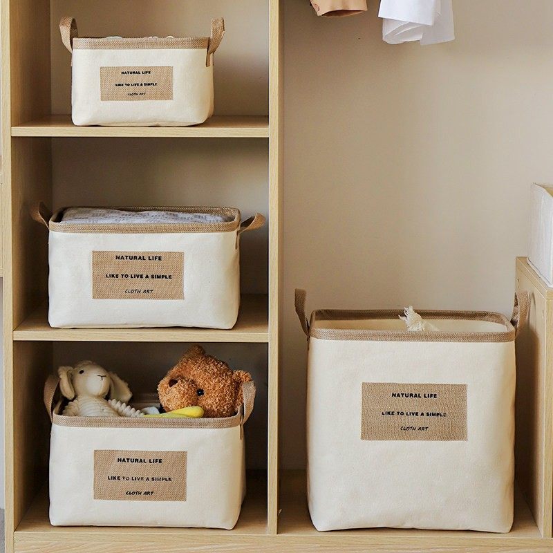 布艺棉麻衣物整理筐大容量储物篮家用衣橱柜衣服毯子薄被收纳神器,淘宝优惠券,粉丝福利购,淘宝优惠卷
