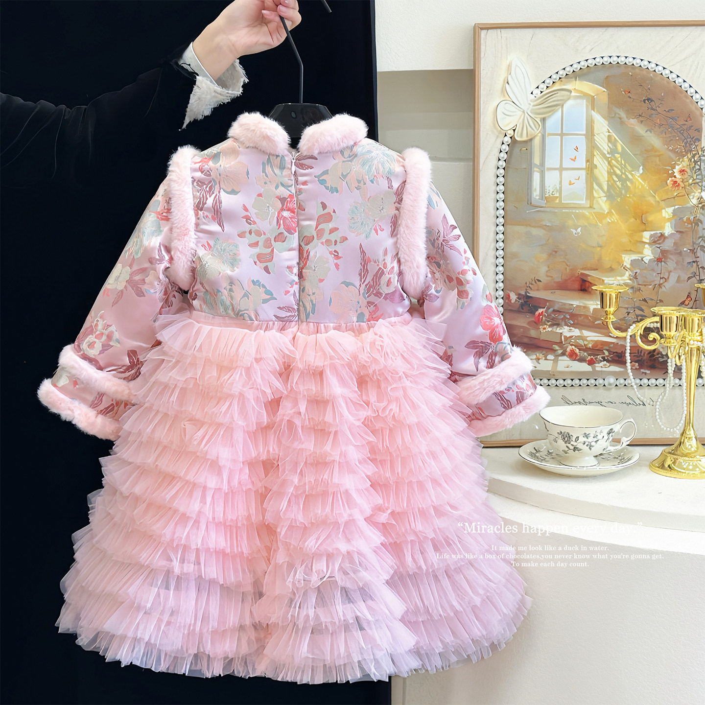 女童汉服拜年服冬装2025新款女宝宝周岁礼服裙子洋气新中式公主裙,淘宝优惠券,粉丝福利购,淘宝优惠卷