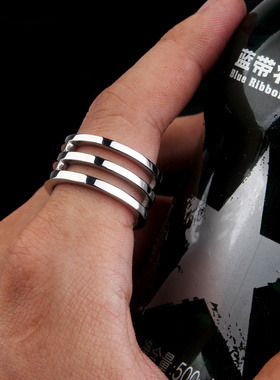 热销朋克风钛钢戒指潮人时尚创意