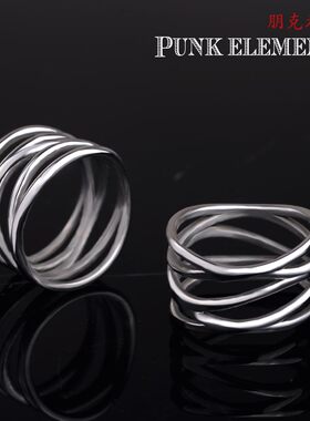 朋克钛钢女学生复古简约时尚戒指