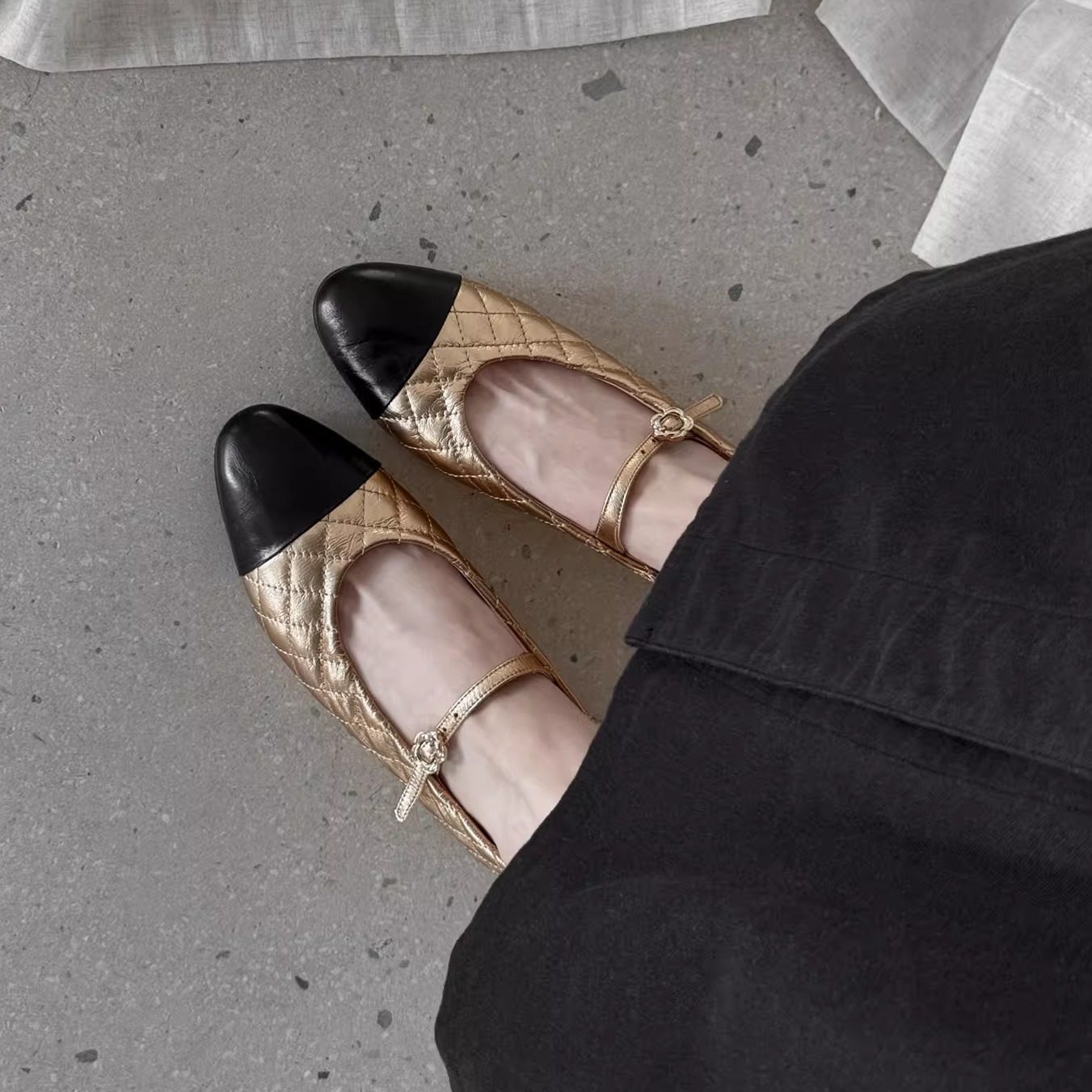 1cm真皮低跟金色格子浅口玛丽珍鞋女平底一字式圆头罗马拼色单鞋,淘宝优惠券,粉丝福利购,淘宝优惠卷