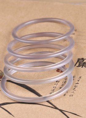 烟灰色大圈口时尚风包邮玉髓手镯