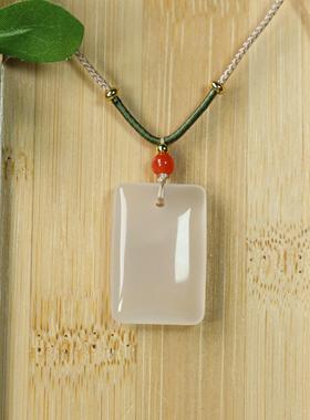 冷淡风无事牌冰透天然玉髓情侣款