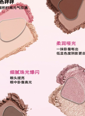 KeKeMood卧蚕盘闪亮丝滑四色粉盘修饰阴影新手学生持久自然不卡粉