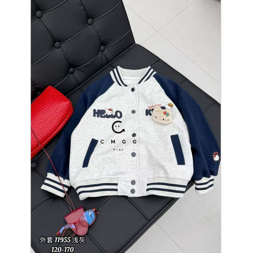 叫我格格童装2026秋季女童插肩袖韩系kitty猫洋气棒球服外套11955 - 图2