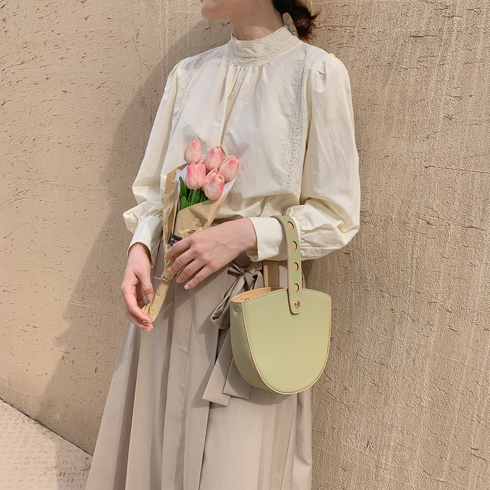 MICOCAH轻复古女包Micocah 包包新款潮单肩斜挎贝壳包马鞍包女时尚百搭小众设计0