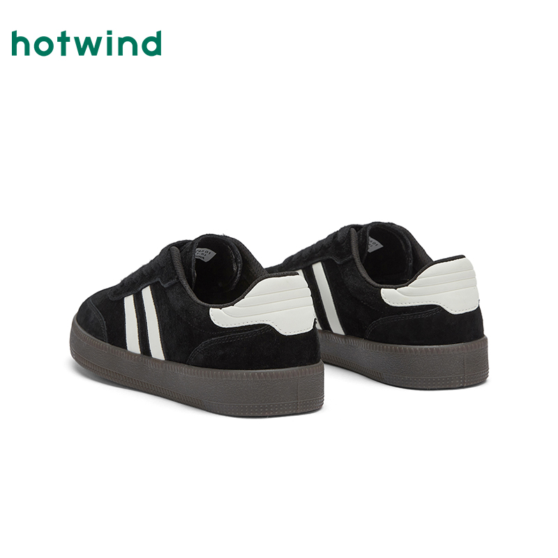 热风红色德训鞋女鞋2025年秋季新款女士运动户外休闲鞋子时尚板鞋 - 图2