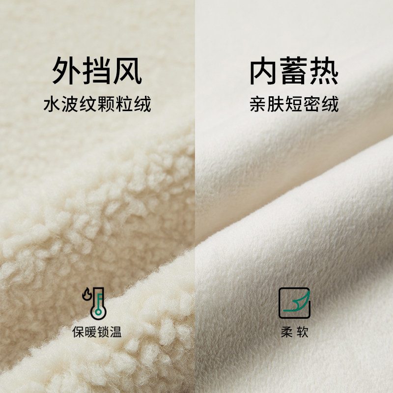 热风女士夹克外套上衣仿羊羔毛外套2025年冬季新款立领拉链内搭,淘宝优惠券,粉丝福利购,淘宝优惠卷