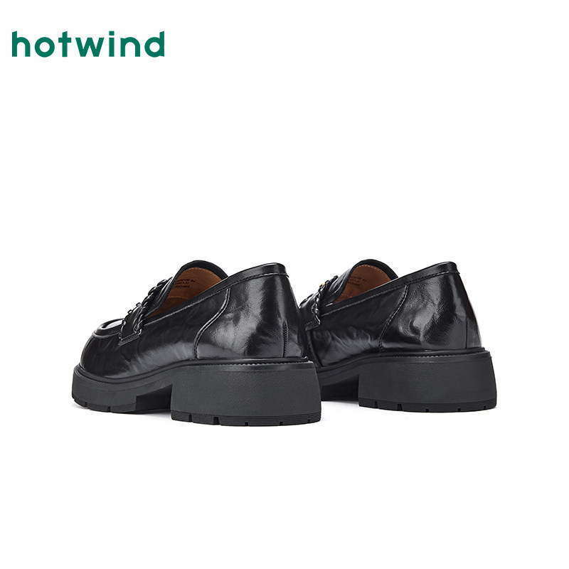 热风黑色乐福鞋女鞋2026年春季新款粗跟通勤小皮鞋配裙子百搭单鞋,淘宝优惠券,粉丝福利购,淘宝优惠卷