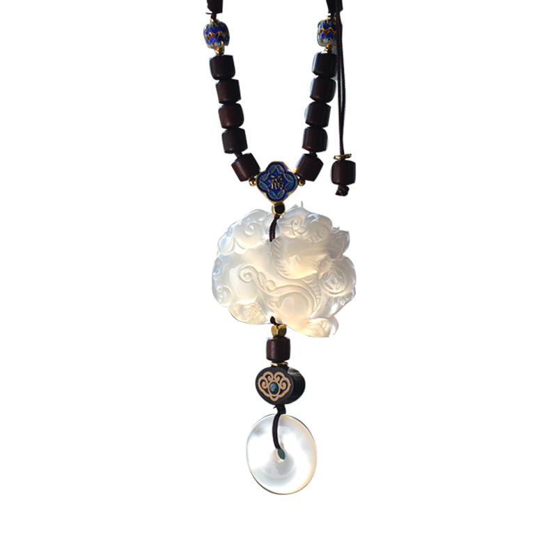 檀木佛珠汽车挂件高档保平安玉石麒麟车内吊饰挂饰品短2025新款,淘宝优惠券,粉丝福利购,淘宝优惠卷